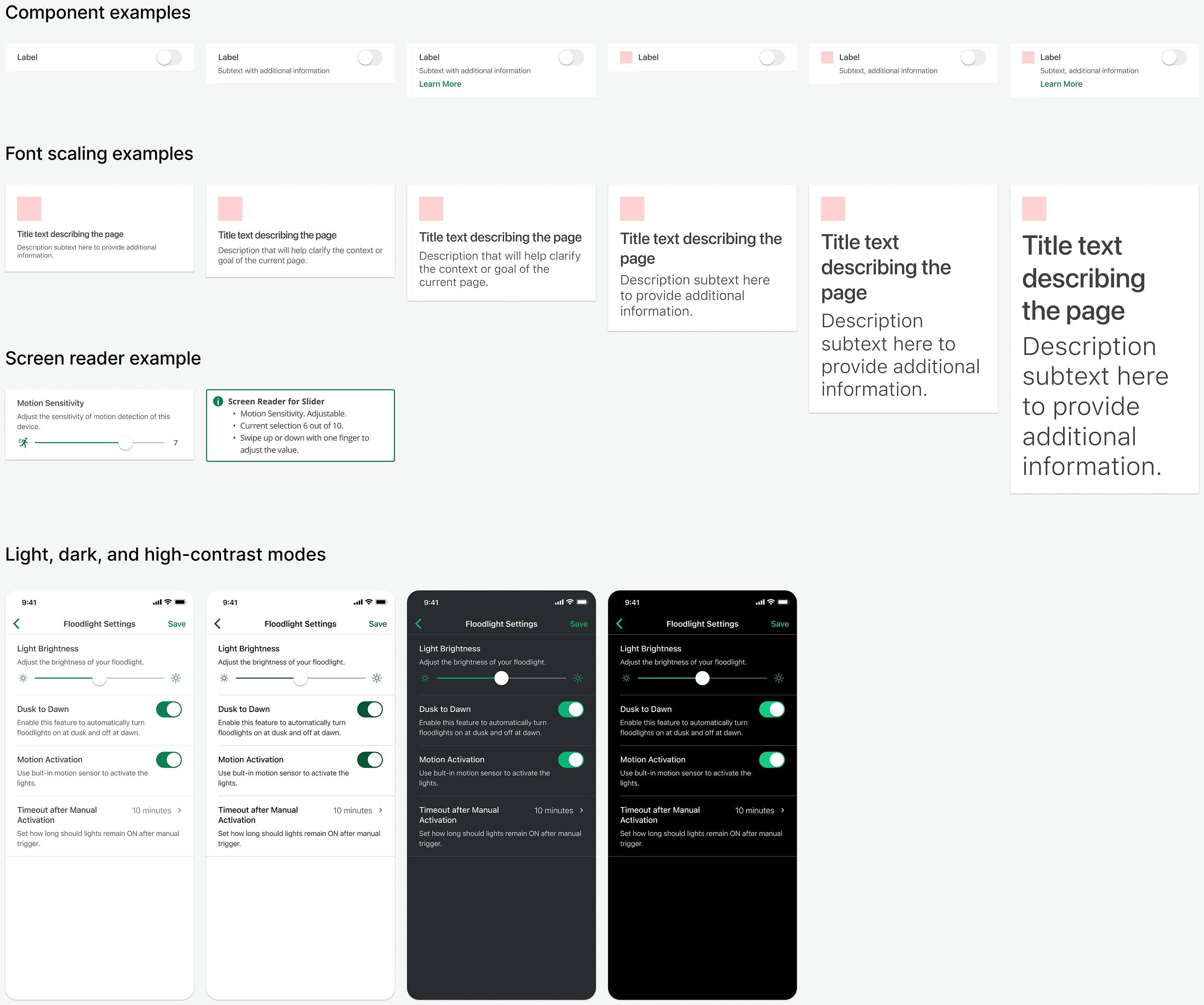 The Blink design system: colour, type, icons and components, adapted from Ring's