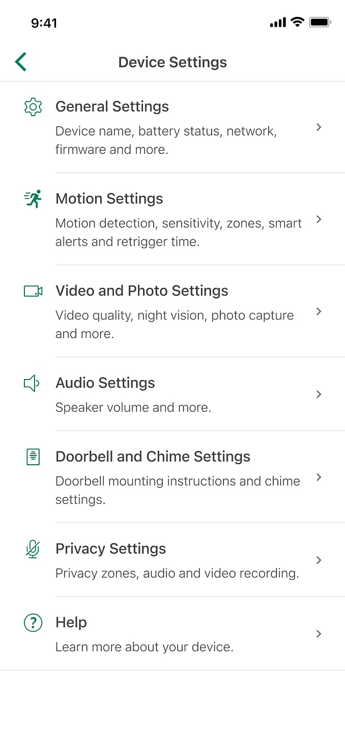 The redesigned settings, grouped by context with plain-language explanations