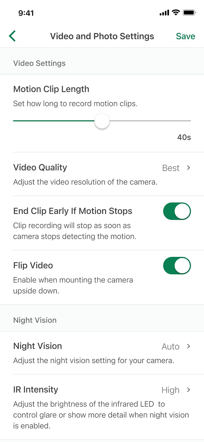 A redesigned settings detail screen with simple, accessible controls